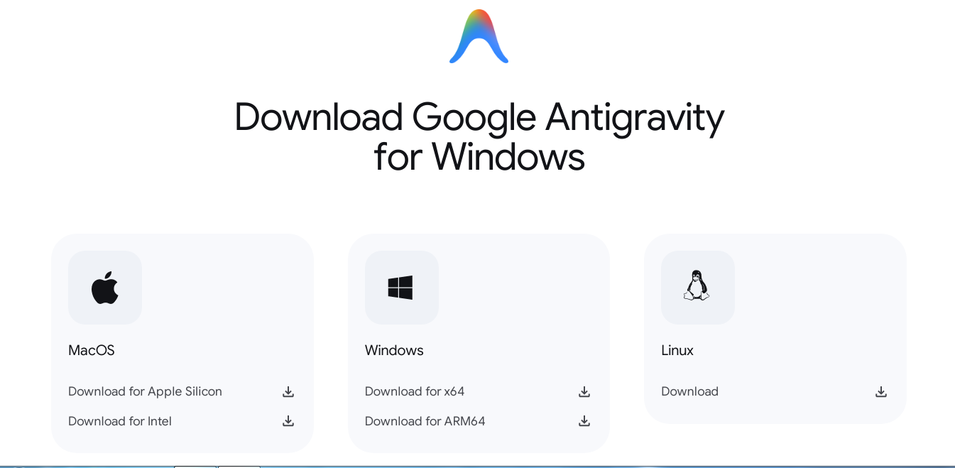 anti-gravity download and installation